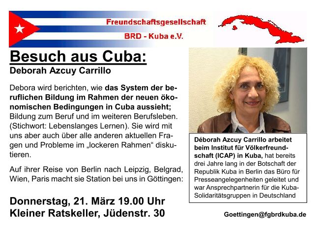 Besuch aus Cuba: Déborah Azcuy Carrillo
