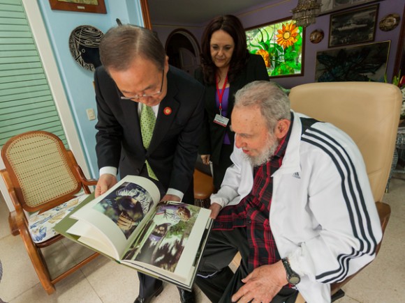 Fidel Castro und Ban Ki-Moon, Generalsekretär der UNO