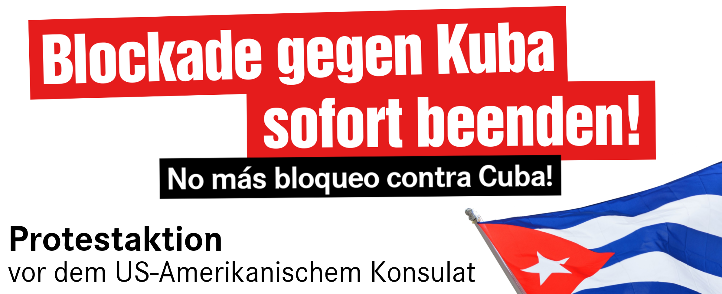 Protestaktion gegen die US-Blockade Kubas in Leipzig