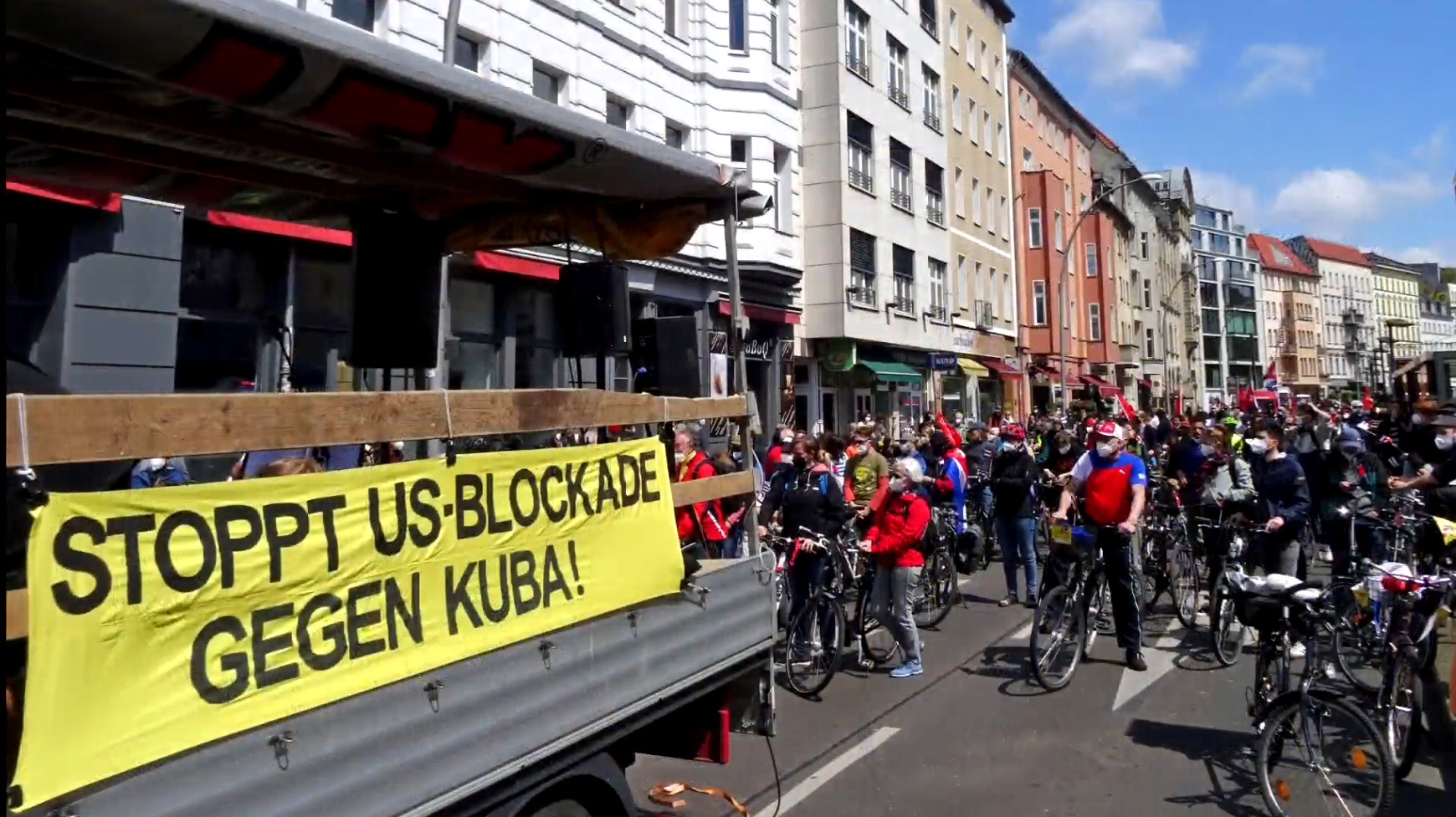 Fahraddemo gegen die Blockade