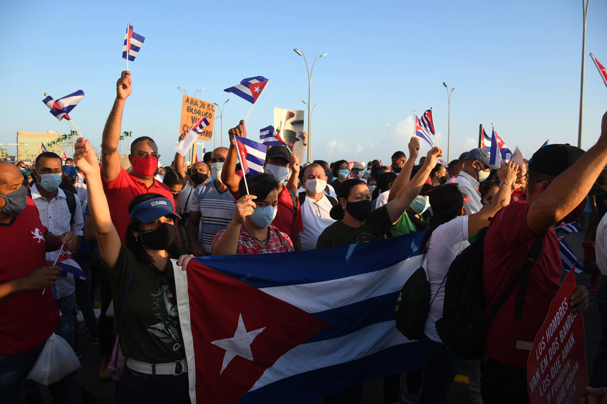 Demonstration für das sozialistische Kuba am 17. Juli in Havanna
