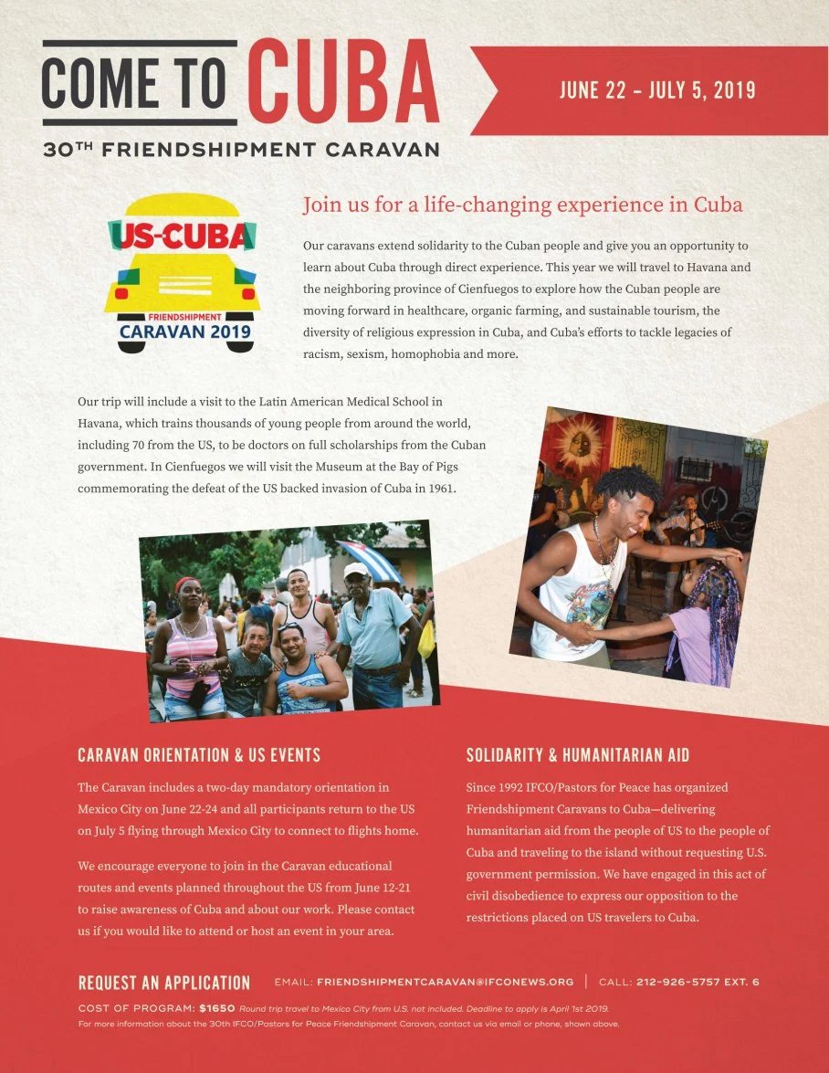 30ste "Friendshipment Caravan&quor; nach Kuba