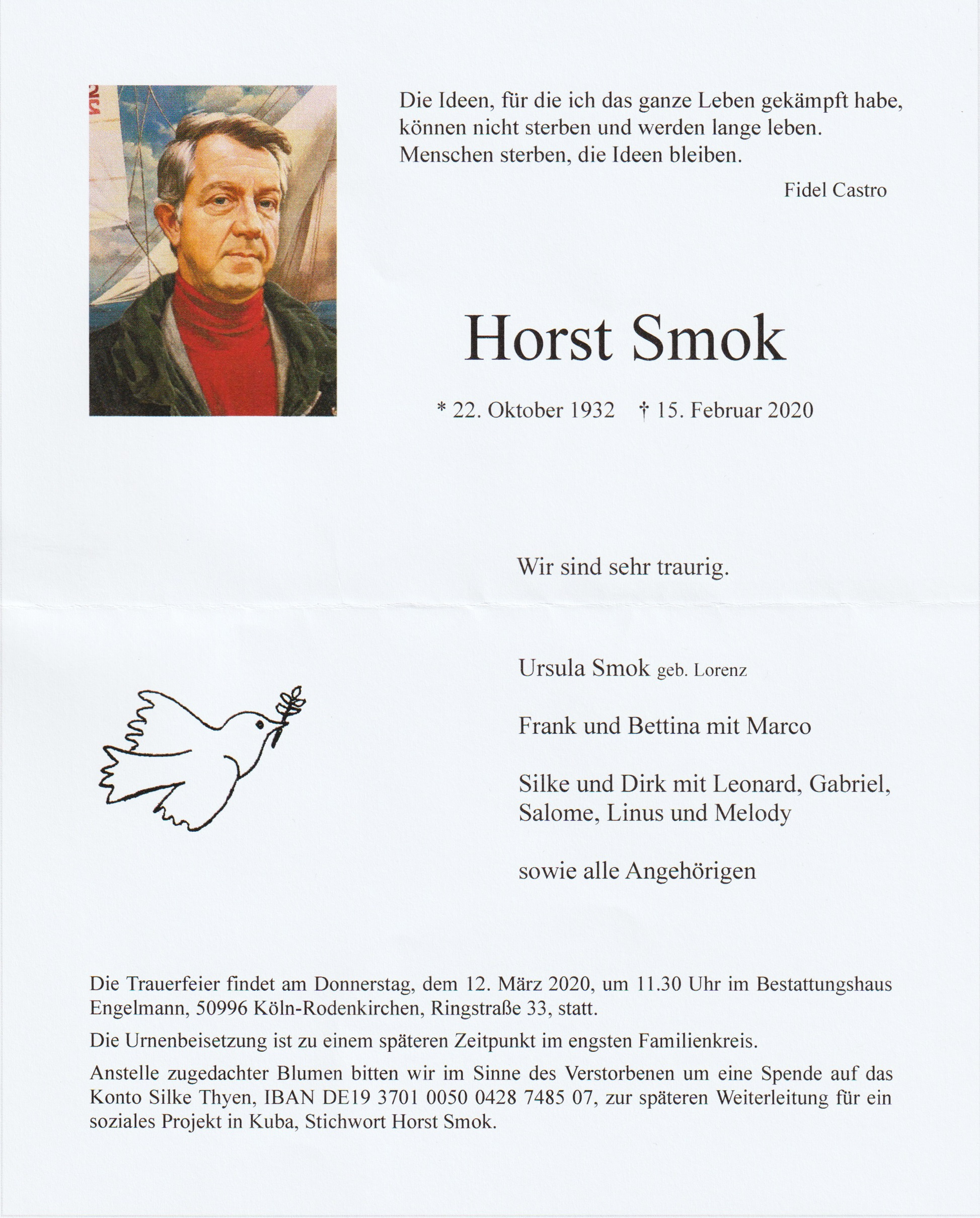 Horst Smok Todesanzeige