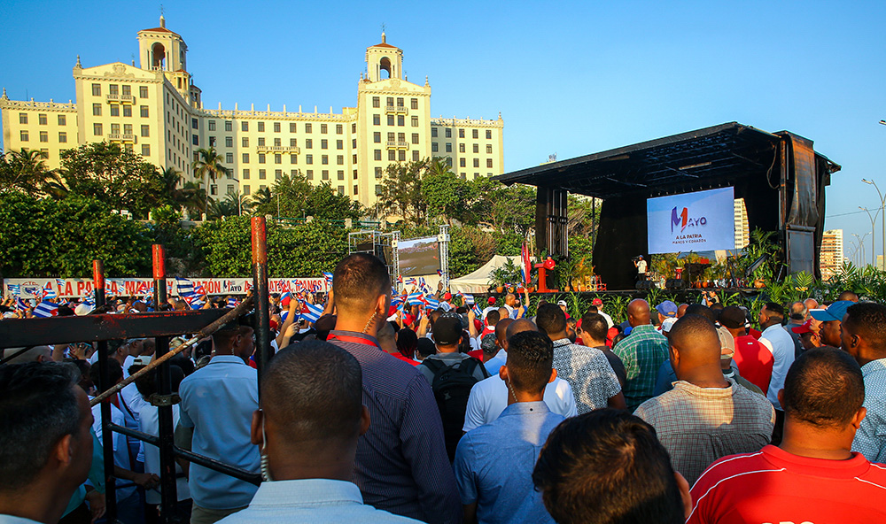 Ulises Guilarte de Nacimiento auf der Maikundgebung in Havanna