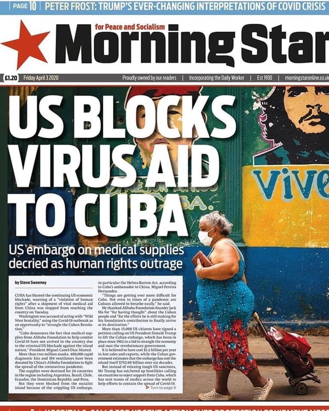 US blocks Virus Aid to Cuba