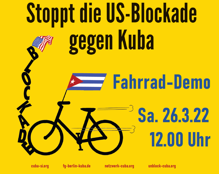 Fahrraddemo: Gegen die US-Blockade gegen Kuba